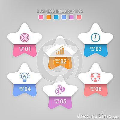 Infographic of step, flat design of business icon vector Vector Illustration