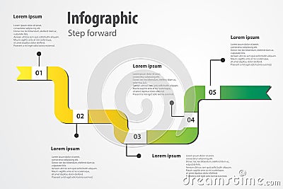 Infographic step forward Vector Illustration