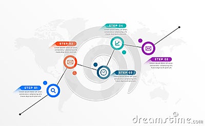 infographic strategy path layout track and reach business goal Vector Illustration