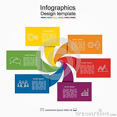 Infographic template. Can be used for workflow layout, diagram, business step options, banner, web design. Vector Illustration