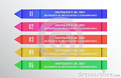 Infographic template color lower third bar topic, step design elements Vector Illustration