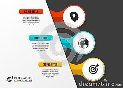 Infographic template. Diagram with three steps. Vector Vector Illustration
