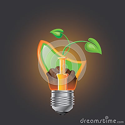 Infographic template. Eco Bulb, Light, leaf, icon. Vector Illustration