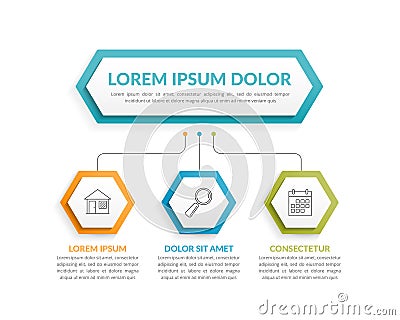 Infographic Template with 3 Steps Vector Illustration