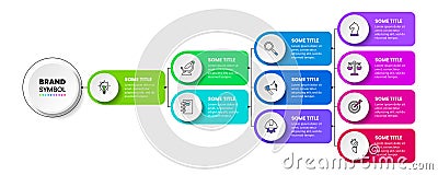 Infographic template. Hierarchy concept. 10 linked steps Vector Illustration