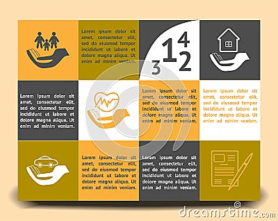 Infographic template insurance company Vector Illustration