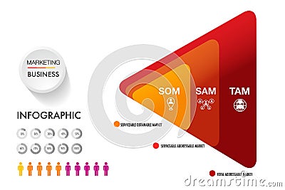 infographic template 3 options marketing business target Stock Photo