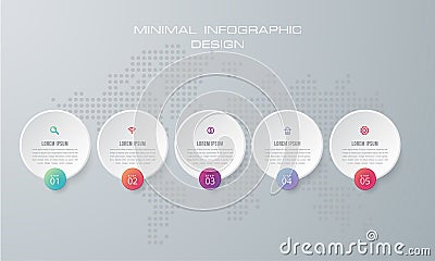 Infographic template with 4 options, workflow, process chart,Timeline infographics design vector and marketing icons can be used f Vector Illustration