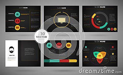 Infographic template presentation set with business strategy Vector Illustration