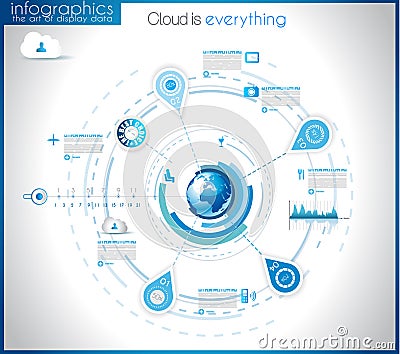 Infographic template for statistic data visualizat Vector Illustration