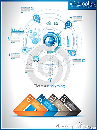 Infographic template for statistic data visualizat Vector Illustration