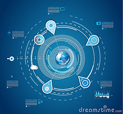 Infographic template for statistic data visualizat Vector Illustration