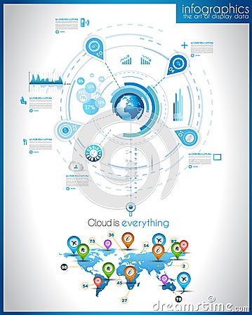 Infographic template for statistic data visualizat Vector Illustration