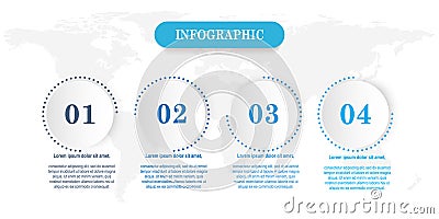 Infographic template with 4 steps business illustration Vector Illustration