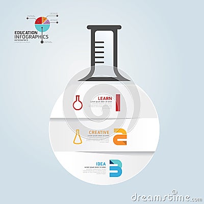 Infographic Template with Test-Tube paper cut banner . concept v Vector Illustration