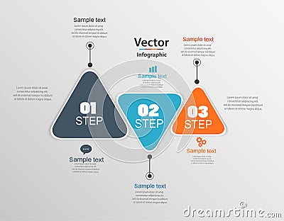 Infographic template of triangular elements Vector Illustration