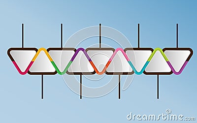 Infographic template of triangular elements. Business concept wi Vector Illustration