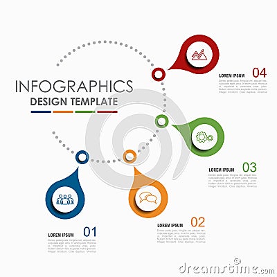 Infographic template. Vector illustration. Used for workflow layout, diagram, business step options, banner, web design. Vector Illustration