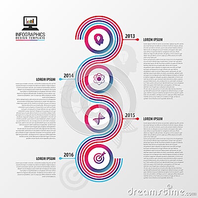 Infographic Timeline. Modern Spiral Business Template. Vector Illustration Vector Illustration