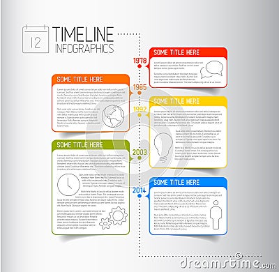 Infographic timeline report template with descriptive bubbles Vector Illustration