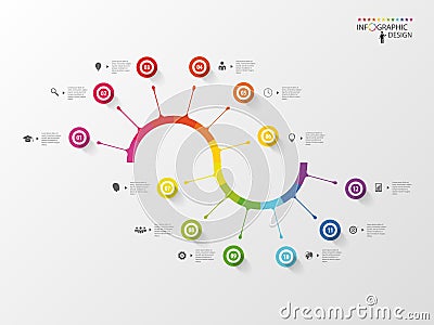 Infographic timeline spiral business template. Vector Vector Illustration