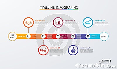 Infographic timeline template business concept.Vector can be use Vector Illustration