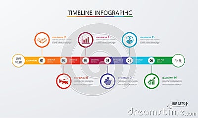 Infographic timeline template business concept.Vector can be use Vector Illustration