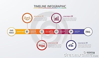 Infographic timeline template business concept.Vector can be use Vector Illustration