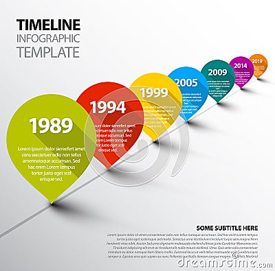 Infographic Timeline Template with pointers Vector Illustration