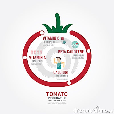 Infographic tomato health concept template design . concept vector illustration Vector Illustration