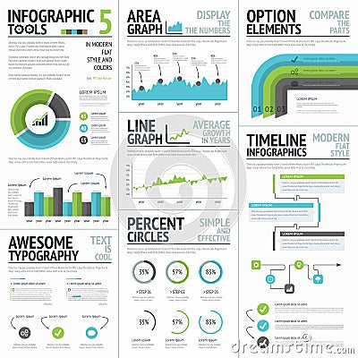 Infographic tools and elements to create vector infographics Vector Illustration