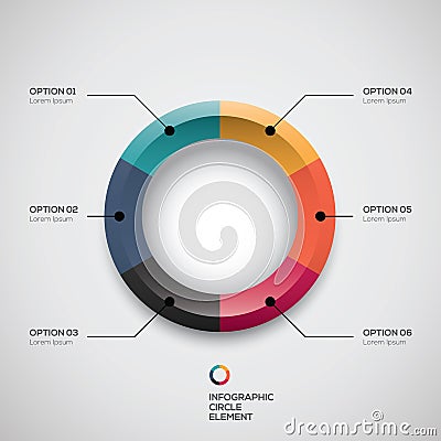 Infographic ui styled business pie chart and vector options Vector Illustration