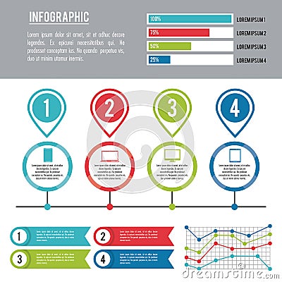 Infographic various diagrams Vector Illustration