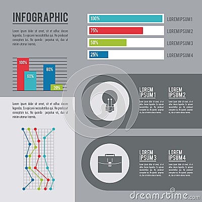 Infographic various diagrams Vector Illustration