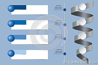 Infographic vector as a metal spiral with verticall timeline Vector Illustration
