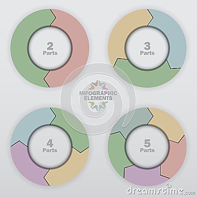 Infographic Wheels of Arrows Vector Illustration