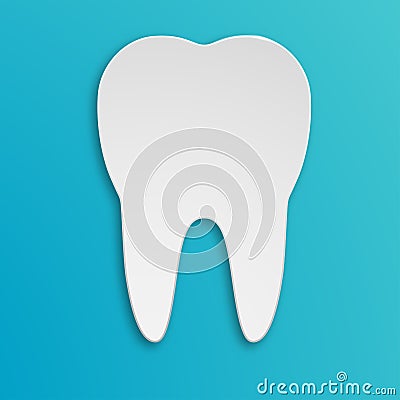 Infographic with white tooth on the blue background. Eps 10 vector file Cartoon Illustration