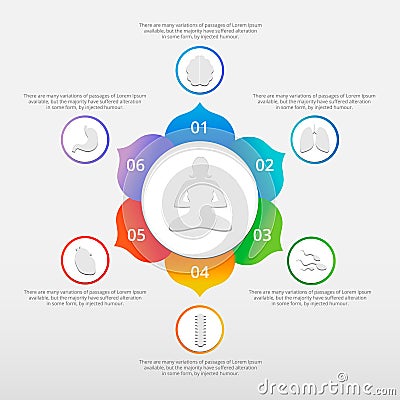 Infographic for Yoga Poses Meditation and Yoga Vector Illustration