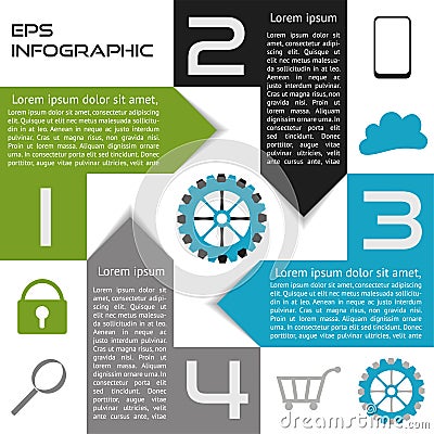 Infographics Abstract Square Options Four Choices Vector Illustration