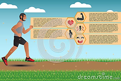 Infographics For Advantages Of Running And Jogging. Vector Illustration