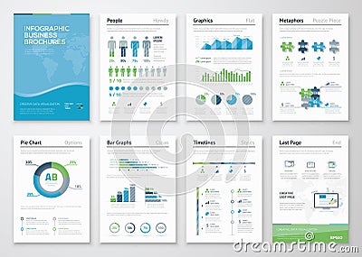 Infographics brochure elements for business data visualization Vector Illustration