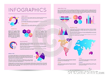 Infographics brochure with various diagrams Vector Illustration