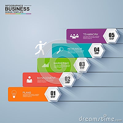 Infographics business stair step success Vector Illustration