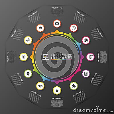 Infographics circle. Modern design template. Vector illustration Vector Illustration