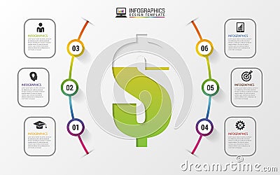 Infographics concept. Business design template. Vector illustration Vector Illustration