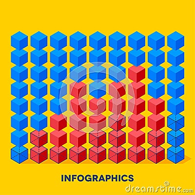 Infographics with cubes Vector Illustration