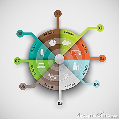 Infographics data pattern of cyclical processes Vector Illustration