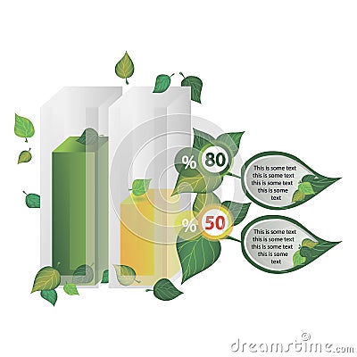 Infographics decorated with leaves of trees Vector Illustration