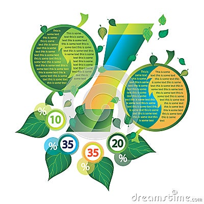 Infographics decorated with leaves of trees Vector Illustration