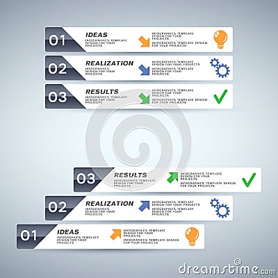 Infographics design with numbered bars Vector Illustration